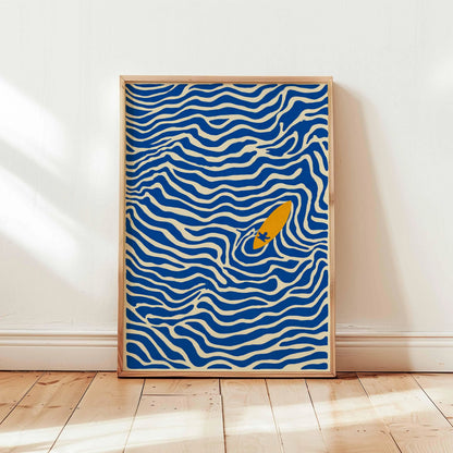 Surfing Poster, Beach Wall Art, Surf Print, Ocean Wave Poster